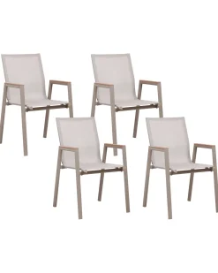 Set di 4 sedie da giardino TIANO Metallo Tortora