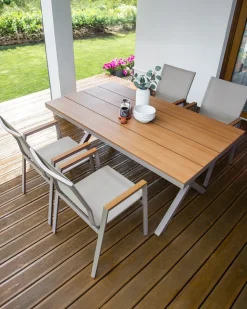 Set di 4 sedie da giardino TIANO Metallo Tortora