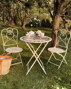 Set di 2 sedie da giardino TRIESTE Pieghevole Metallo Beige chiaro