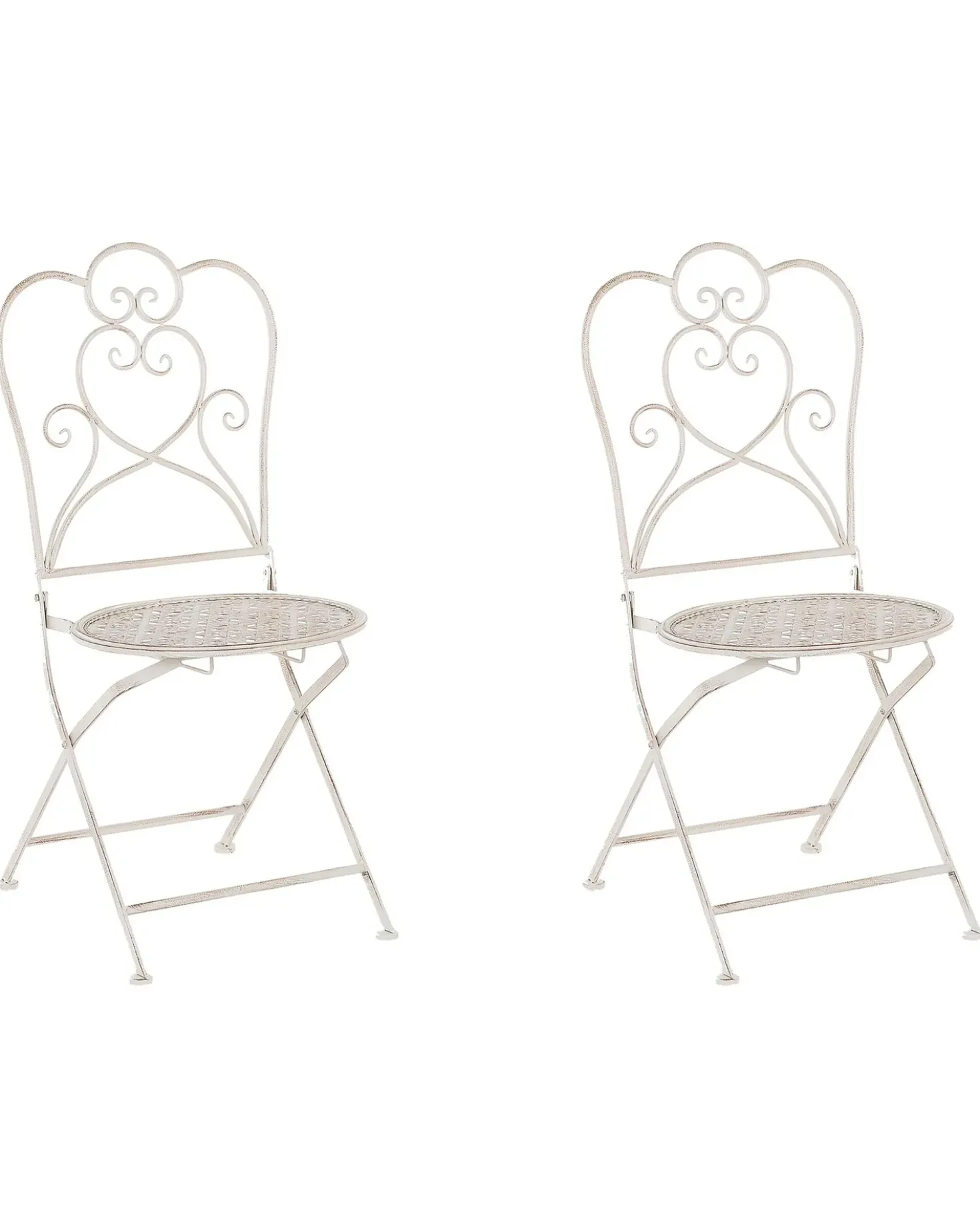 Set di 2 sedie da giardino TRIESTE Pieghevole Metallo Beige chiaro
