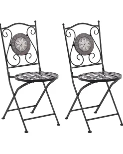 Set di 2 sedie da giardino CARIATI Metallo Nero