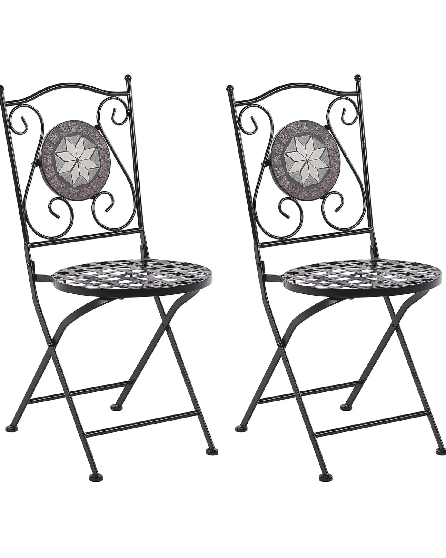 Set di 2 sedie da giardino CARIATI Metallo Nero