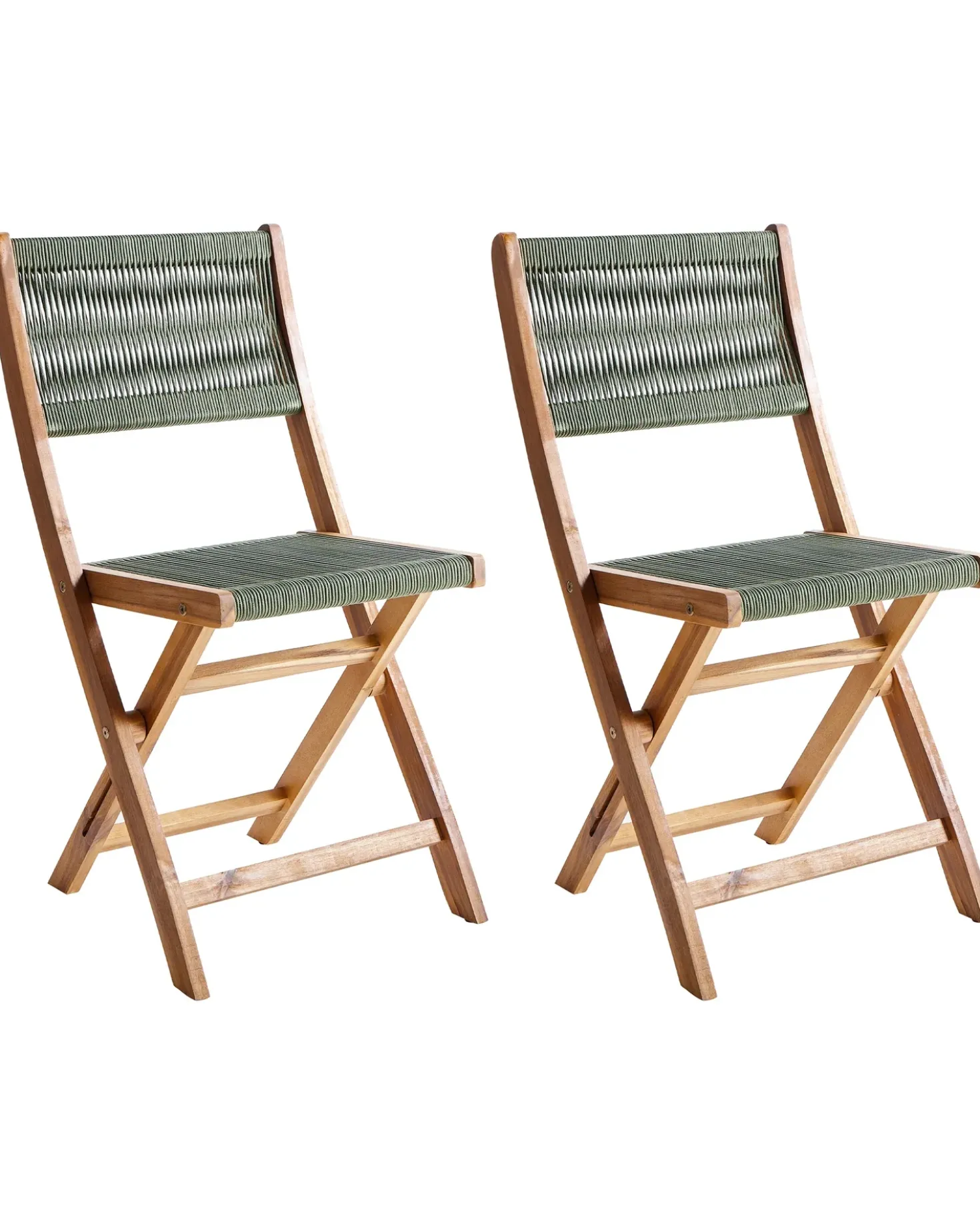 Set di 2 sedie da giardino PROSSEDI Pieghevole Legno d'acacia Verde