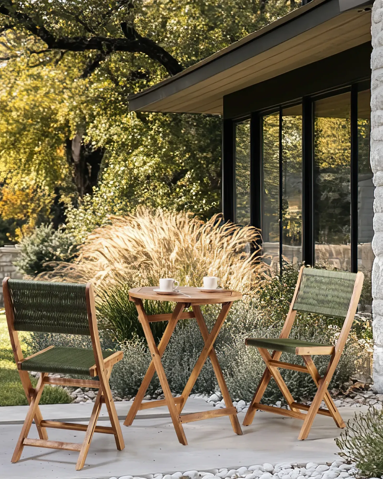 Set di 2 sedie da giardino PROSSEDI Pieghevole Legno d'acacia Verde