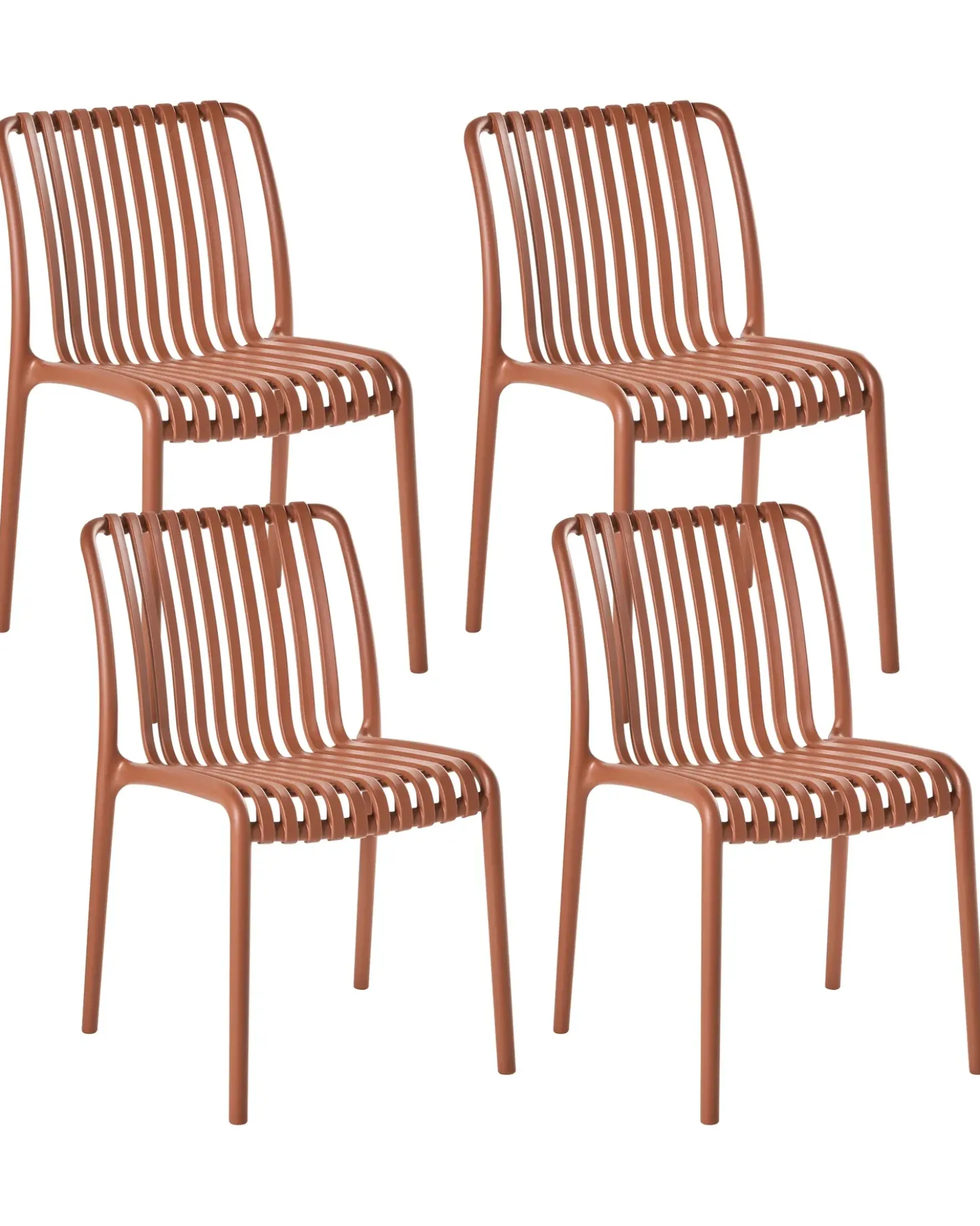 Set di 4 sedie da giardino ARICCIA Rosso chiaro