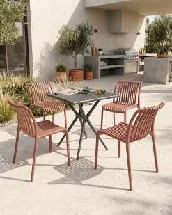 Set di 4 sedie da giardino ARICCIA Rosso chiaro