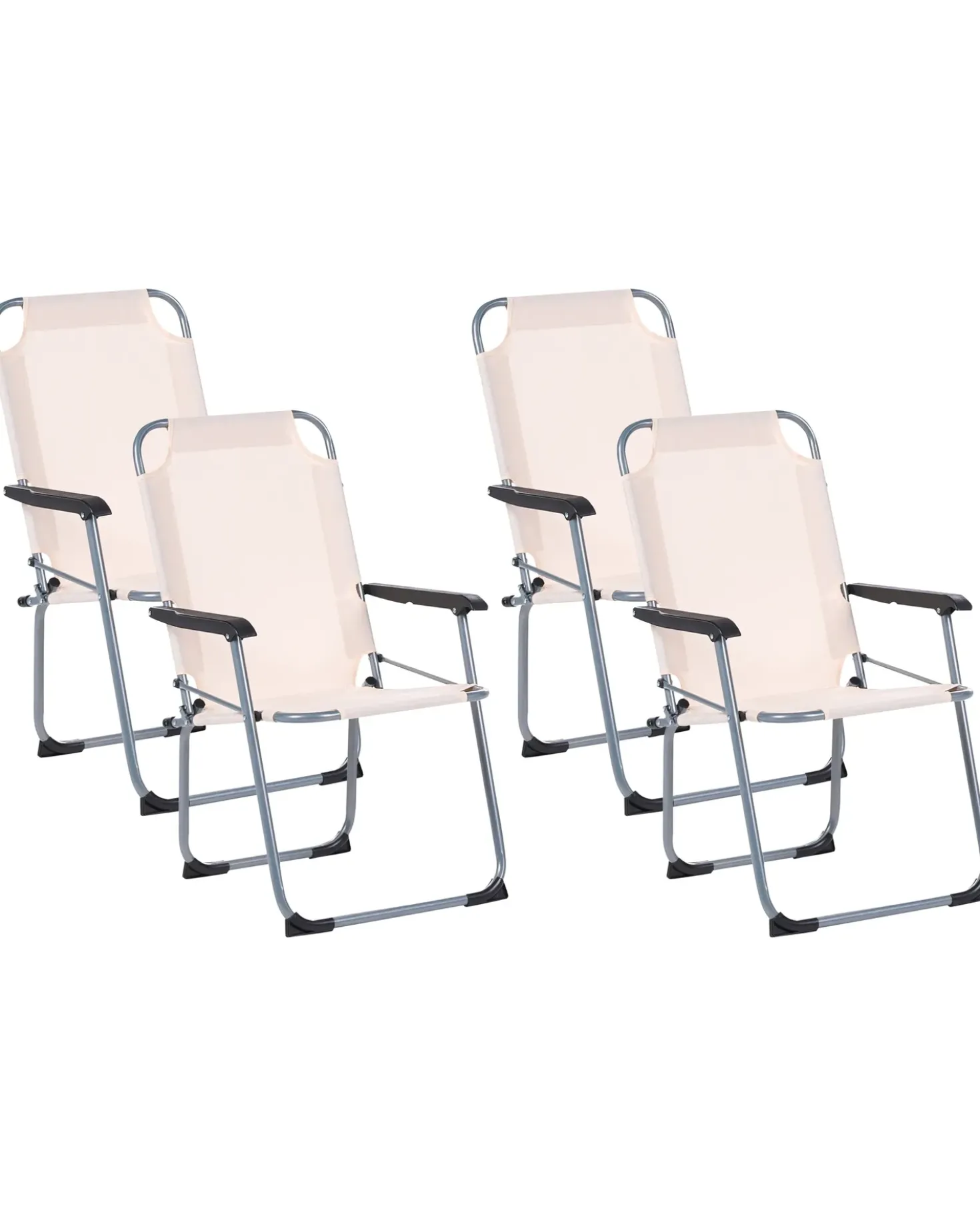 Set di 4 sedie da giardino GALATSI Pieghevole Metallo Beige
