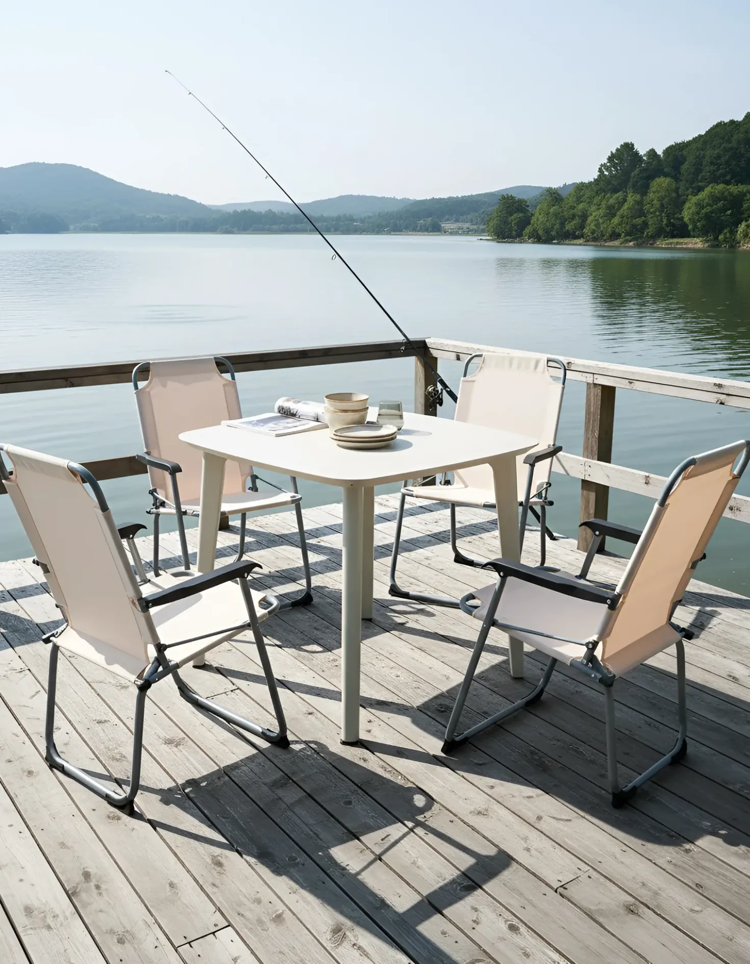 Set di 4 sedie da giardino GALATSI Pieghevole Metallo Beige