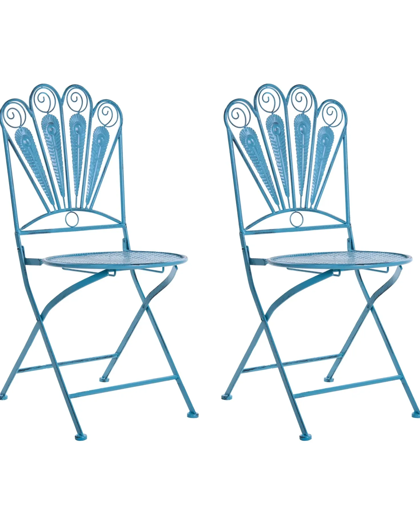 Set di 2 sedie da giardino PAVIA Pieghevole Metallo Blu