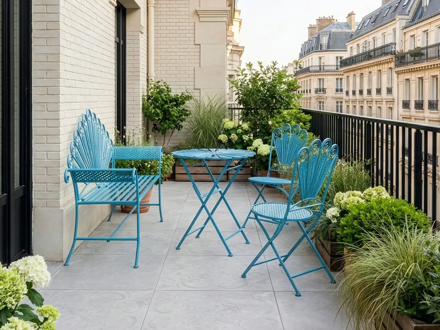 Set di 2 sedie da giardino PAVIA Pieghevole Metallo Blu