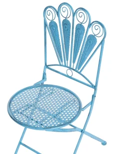 Set di 2 sedie da giardino PAVIA Pieghevole Metallo Blu
