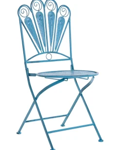 Set di 2 sedie da giardino PAVIA Pieghevole Metallo Blu