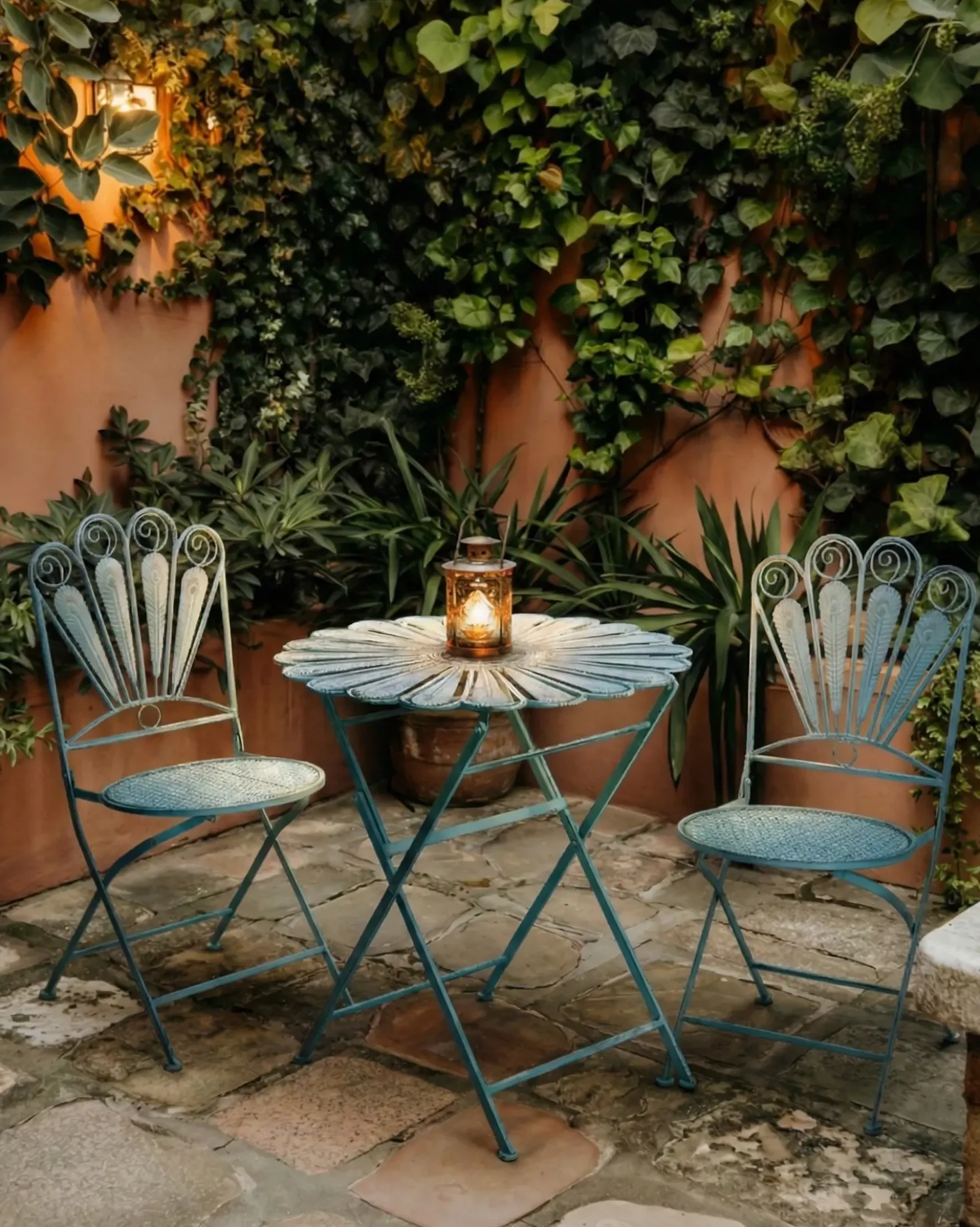 Set di 2 sedie da giardino PAVIA Pieghevole Metallo Blu
