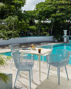 Set di 4 sedie da giardino PESARO Azzurro