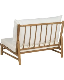 Set di 2 sedie da giardino con cuscini TODI Bambù Bianco sporco