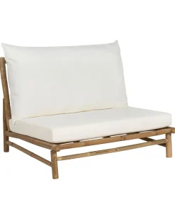 Set di 2 sedie da giardino con cuscini TODI Bambù Bianco sporco