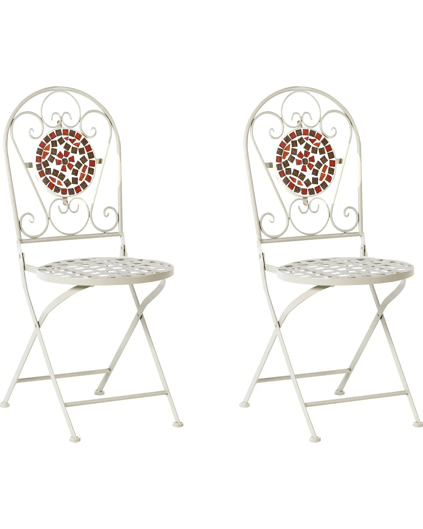 Set di 2 sedie da giardino SPELLO Metallo Bianco