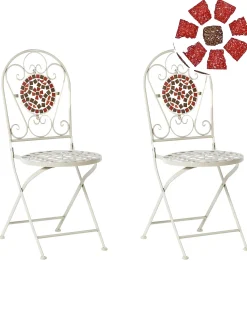 Set di 2 sedie da giardino SPELLO Metallo Bianco