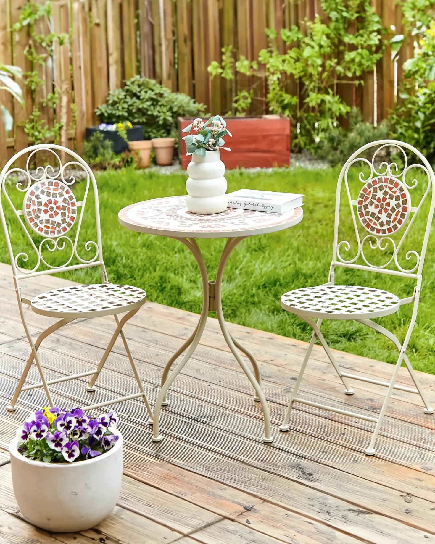 Set di 2 sedie da giardino SPELLO Metallo Bianco