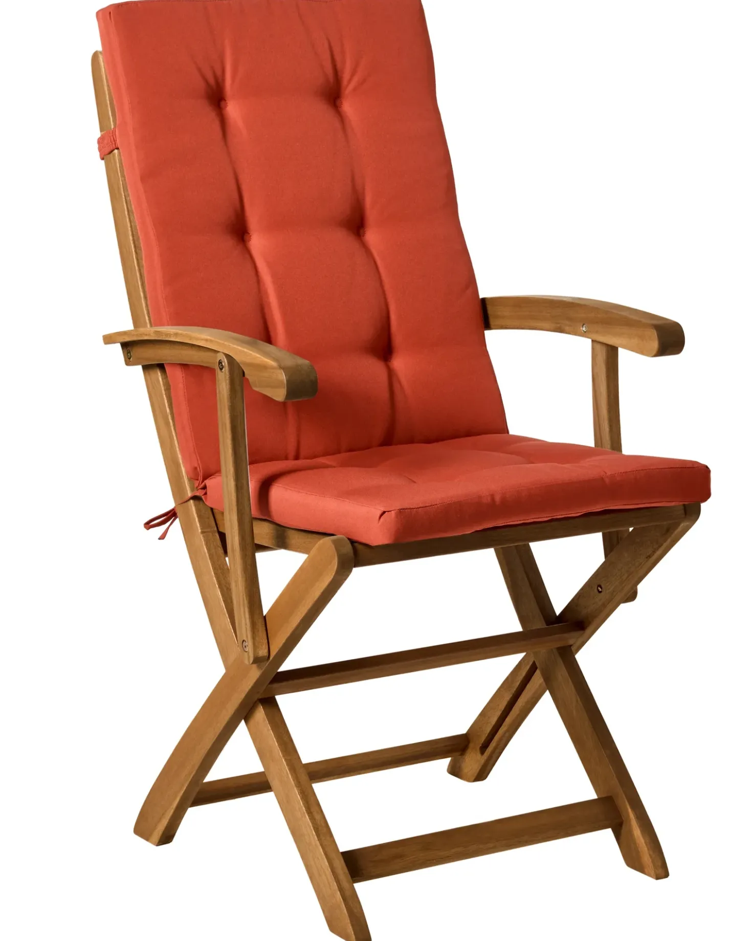 Set di 2 sedie da giardino con cuscini MAUI PREMIUM Legno d'acacia Rosso