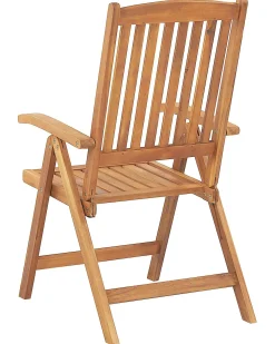 Set di 6 sedie da giardino con cuscini JAVA Legno d'acacia Blu