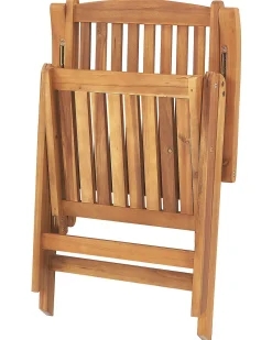 Set di 6 sedie da giardino con cuscini JAVA Legno d'acacia Blu