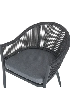 Set di 2 sedie da giardino con cuscini MILETO Metallo Grigio