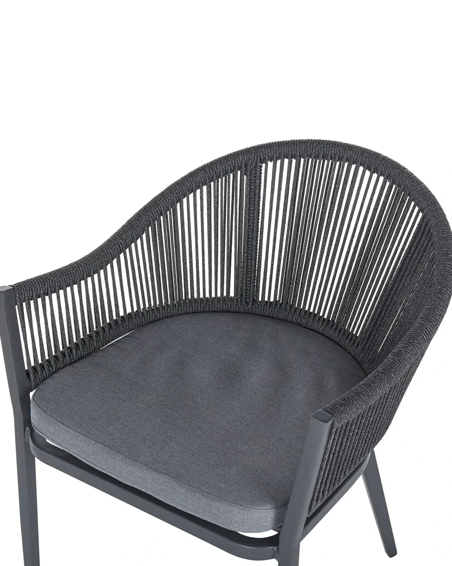 Set di 2 sedie da giardino con cuscini MILETO Metallo Grigio