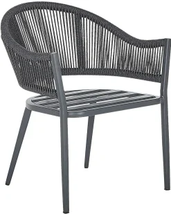 Set di 2 sedie da giardino con cuscini MILETO Metallo Grigio