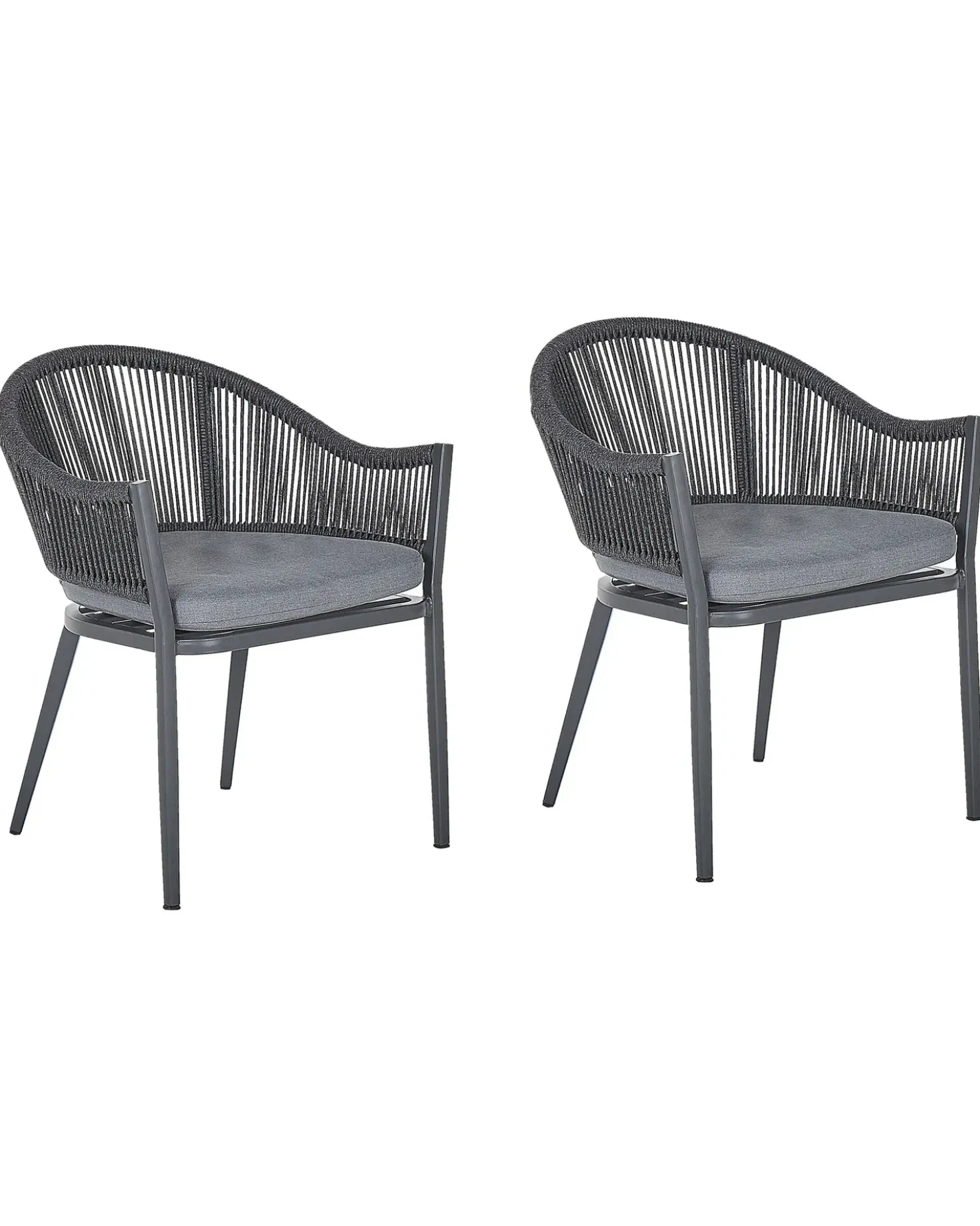 Set di 2 sedie da giardino con cuscini MILETO Metallo Grigio