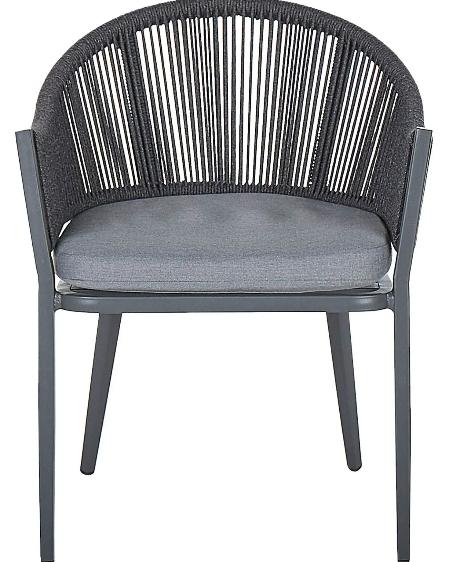 Set di 2 sedie da giardino con cuscini MILETO Metallo Grigio