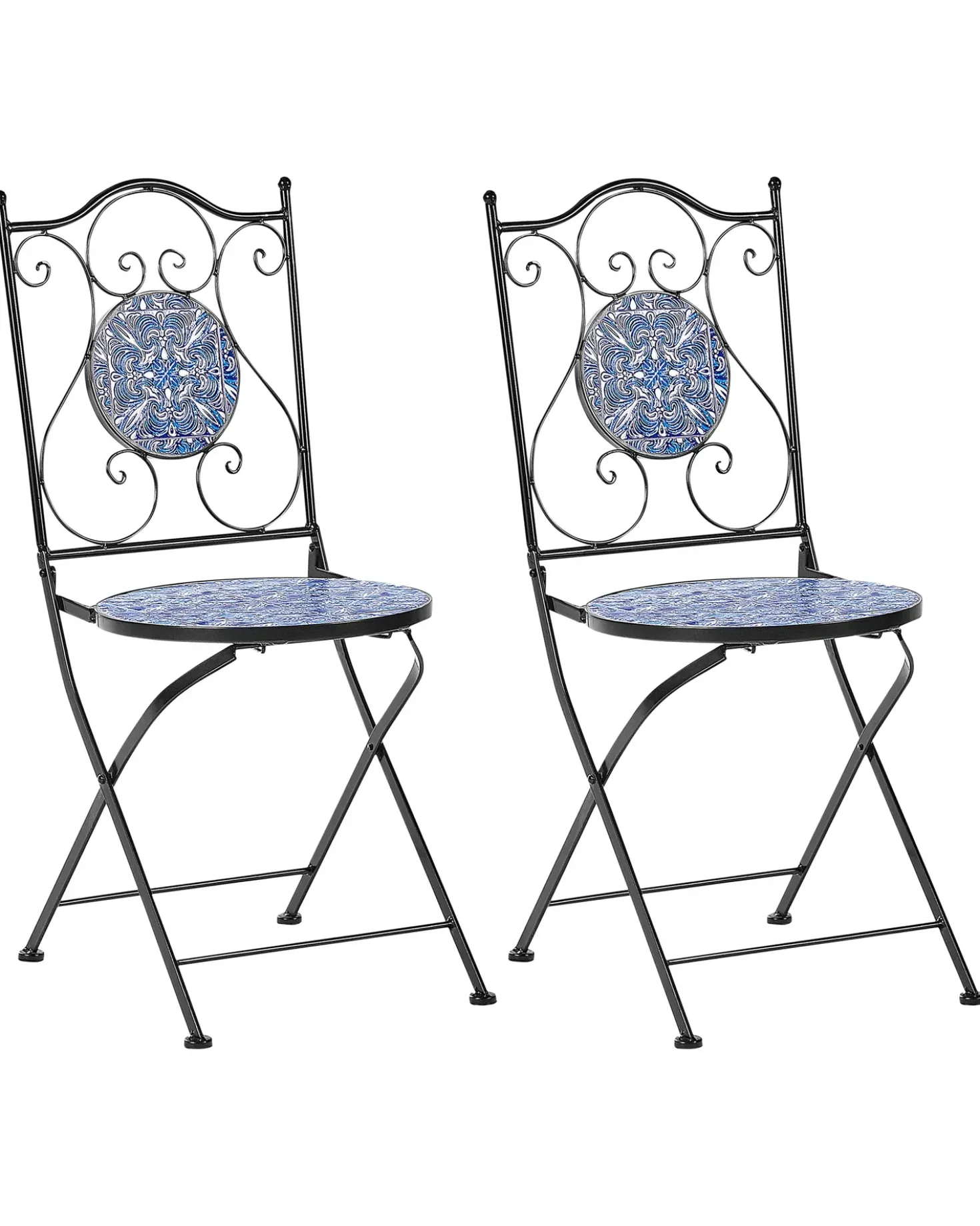 Set di 2 sedie da giardino CIGLIANO Metallo Nero