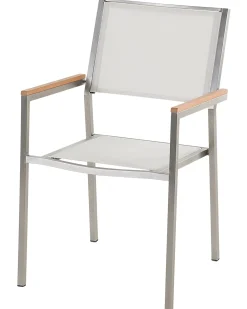 Set di 4 sedie da giardino GROSSETO Acciaio inox Bianco