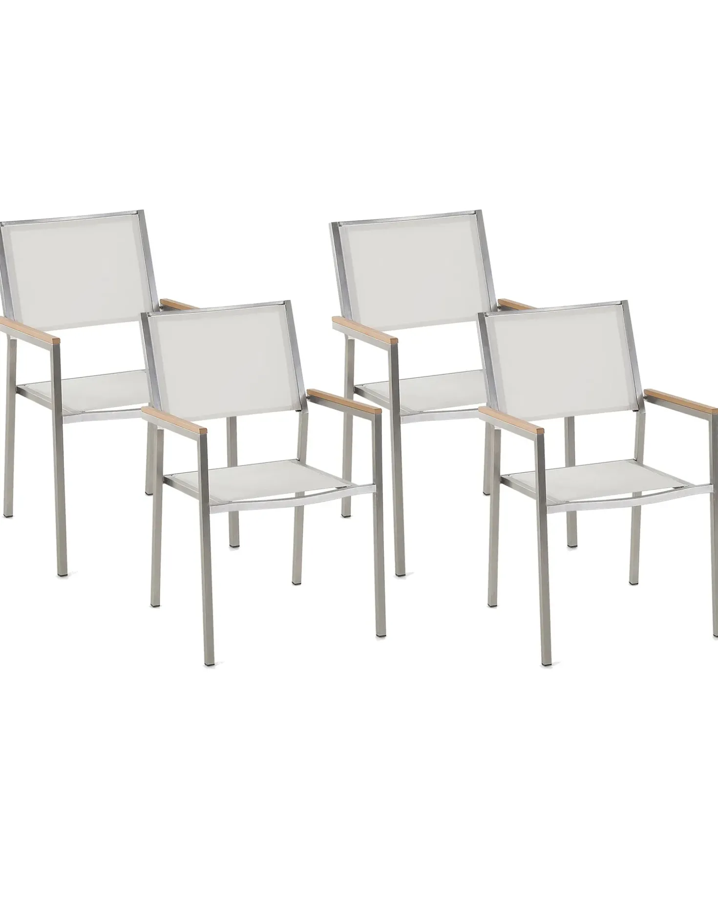 Set di 4 sedie da giardino GROSSETO Acciaio inox Bianco