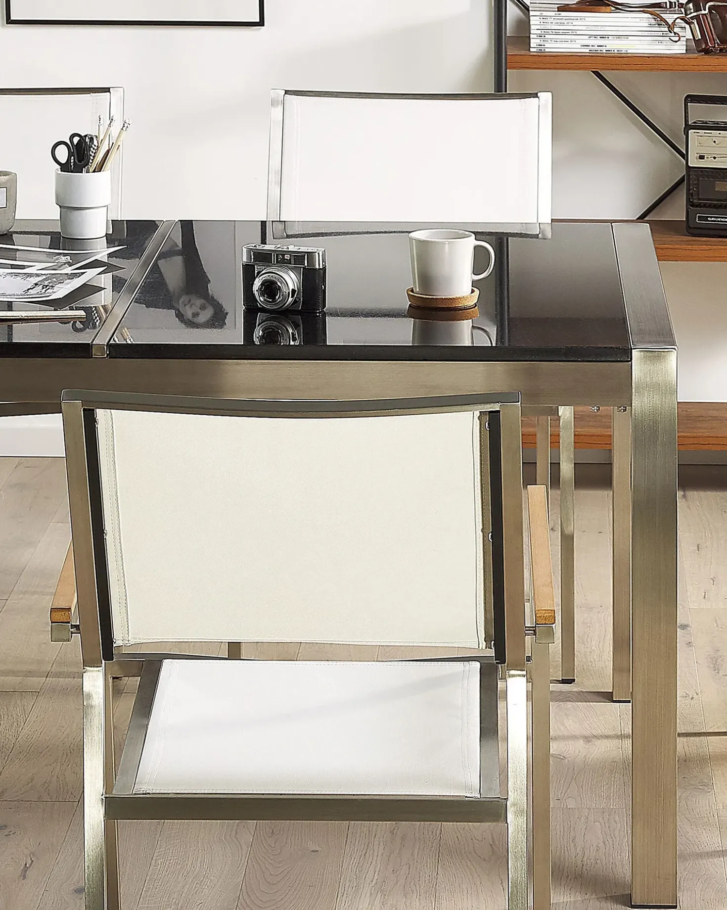 Set di 4 sedie da giardino GROSSETO Acciaio inox Bianco