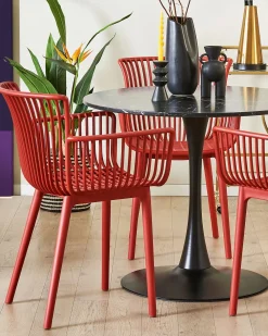 Set di 4 sedie da giardino PESARO Rosso