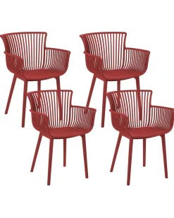 Set di 4 sedie da giardino PESARO Rosso