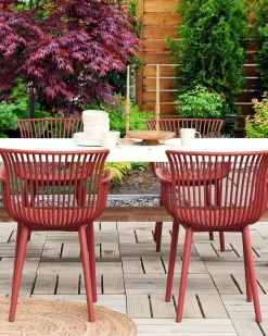 Set di 4 sedie da giardino PESARO Rosso
