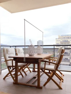 Set di 2 sedie da giardino con cuscini MAUI Legno d'acacia Bianco sporco