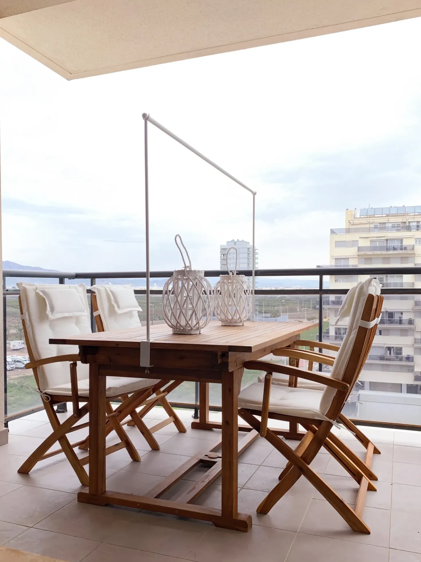 Set di 2 sedie da giardino con cuscini MAUI Legno d'acacia Bianco sporco