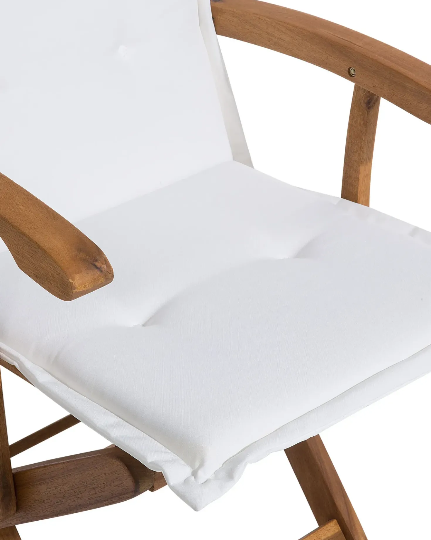 Set di 2 sedie da giardino con cuscini MAUI Legno d'acacia Bianco sporco