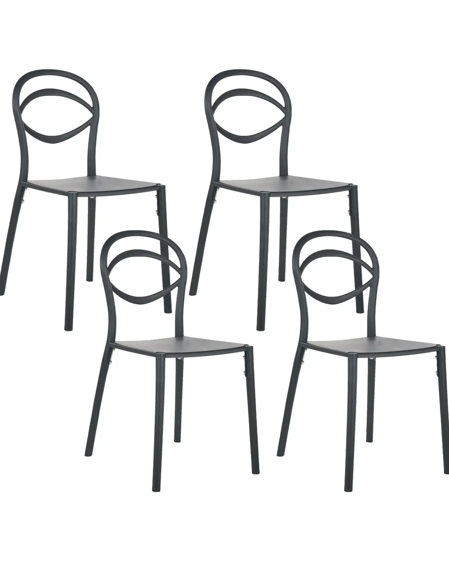 Set di 4 sedie da giardino COVOLO Nero