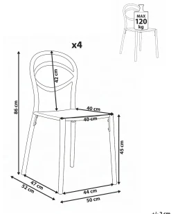 Set di 4 sedie da giardino COVOLO Nero