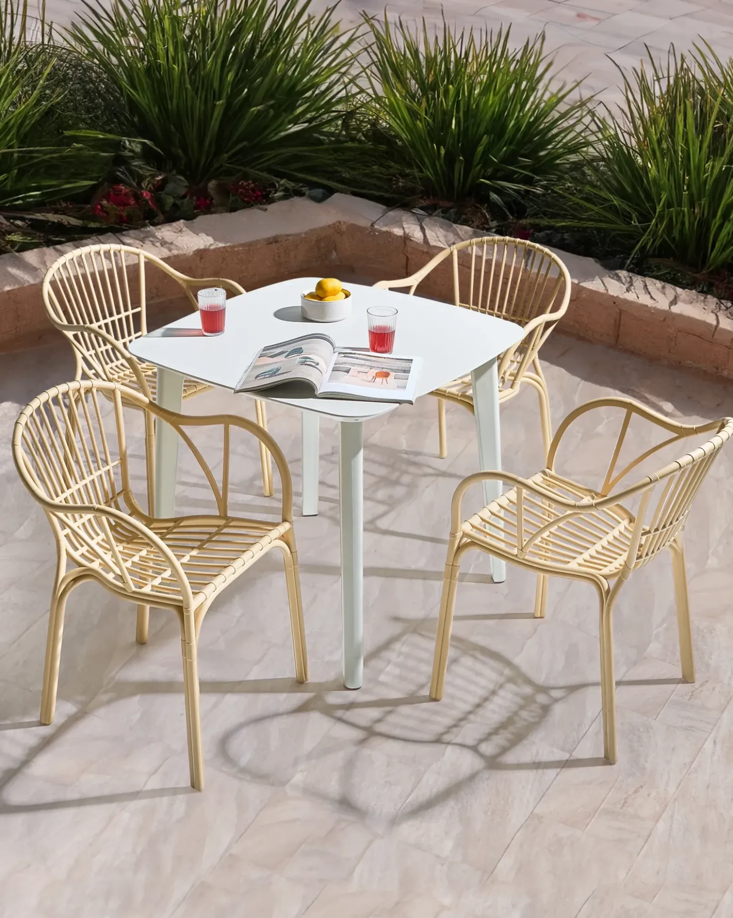 Set di 4 sedie da giardino ANDORA Beige