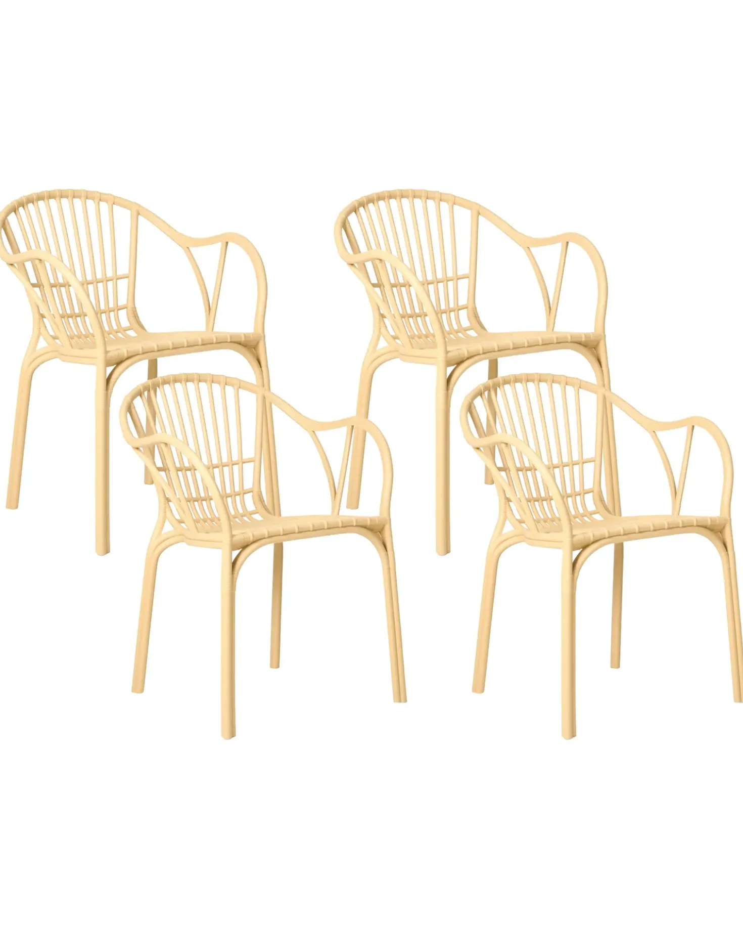 Set di 4 sedie da giardino ANDORA Beige