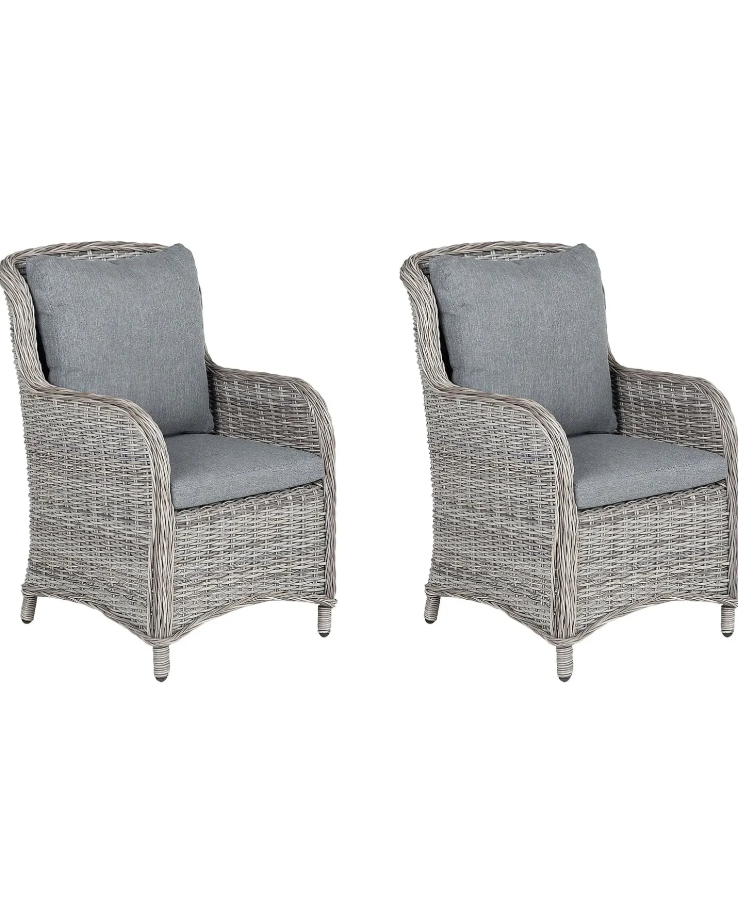 Set di 2 sedie da giardino con cuscini CASCAIS Rattan sintetico (PE) Grigio