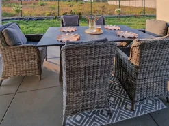 Set di 2 sedie da giardino con cuscini CASCAIS Rattan sintetico (PE) Grigio