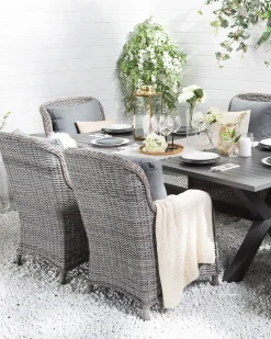 Set di 2 sedie da giardino con cuscini CASCAIS Rattan sintetico (PE) Grigio