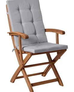 Set di 2 sedie da giardino con cuscini MAUI PREMIUM Legno d'acacia Grigio chiaro
