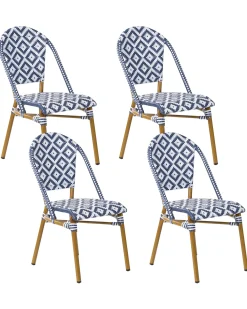 Set di 4 sedie da giardino RIFREDDO Rattan sintetico (PE) Blu